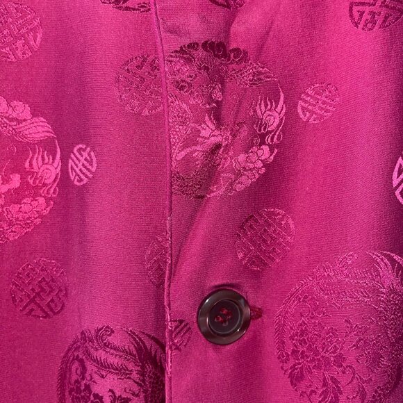 Begonia Vintage Mens Shirt Size XXL Pink Embossed Rare Casual Pure Silk - Picture 11 of 12